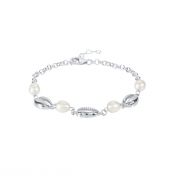 Ocean Spirit Pearl Bracelet - 3 Shells [Sterling Silver]