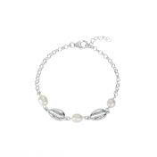 Ocean Spirit Pearl Bracelet - 2 Shells [Sterling Silver]