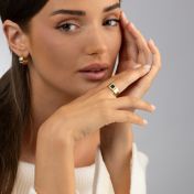 Amelia Diamond Ring with Nano Bible [18K Gold Plated]