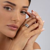 Amelia Diamond Ring with Nano Bible [Sterling Silver]