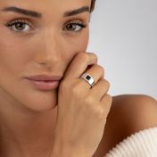 Amelia Diamond Ring with Nano Bible [Sterling Silver]