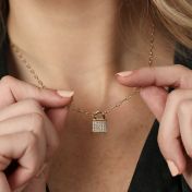Secret Lock Necklace with Crystals