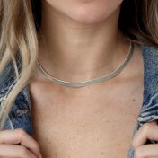 Ann Herringbone Necklace [silver plated]