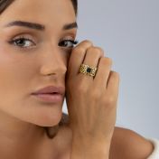 Ornate Ring with Nano Bible [18K Gold Vermeil]