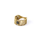 Ornate Ring with Nano Bible [18K Gold Vermeil]