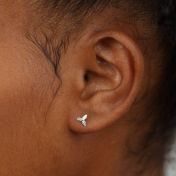 Three Leaves Stud Earrings [Sterling Silver]