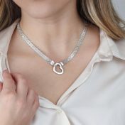Ties of Heart Herringbone Necklace [Sterling Silver]