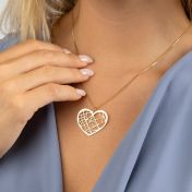 Ties of Heart Map Necklace [Gold Plated]
