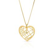 Ties of Heart Map Necklace [Gold Plated]