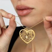 Ties of Heart Map Necklace [18K Gold Plated]