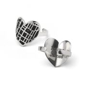 Ties of Heart Silhouette Map Ring [Sterling Silver]