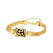 Treasured Spot Map Silhouette Bracelet with Braided Chain [18K Gold Vermeil]