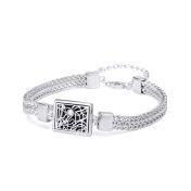 Treasured Spot Map Silhouette Bracelet with Braided Chain [Sterling Silver]