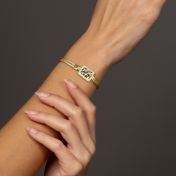 Treasured Spot Map Silhouette Bracelet with Braided Chain [18K Gold Plated]