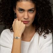 Treasured Spot Map Silhouette Bracelet with Braided Chain [Sterling Silver]
