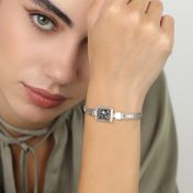 Treasured Spot Map Silhouette Bracelet with Braided Chain [Sterling Silver]