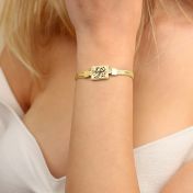 Treasured Spot Map Silhouette Bracelet with Braided Chain [18K Gold Vermeil]
