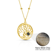Tree of Life Necklace with Nano Bible [18K Gold Vermeil]