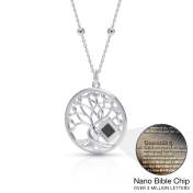Tree of Life Necklace with Nano Bible [Sterling Silver]