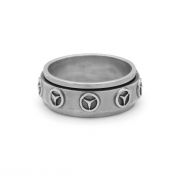 Trident Spinner Men Ring - Sterling Silver