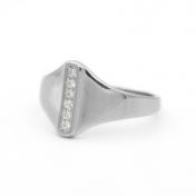 Clear Path Crystal Bar Ring [Sterling Silver]