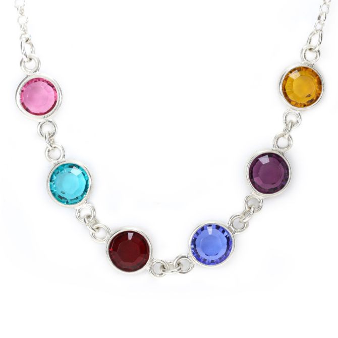 Shining Stars Birthstone Necklace - Sterling Silver