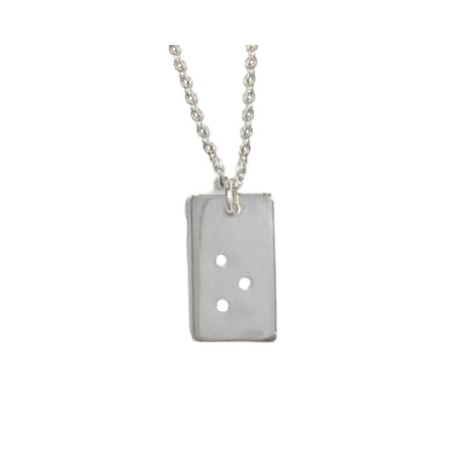 Classic Braille Initial Necklace - Sterling Silver