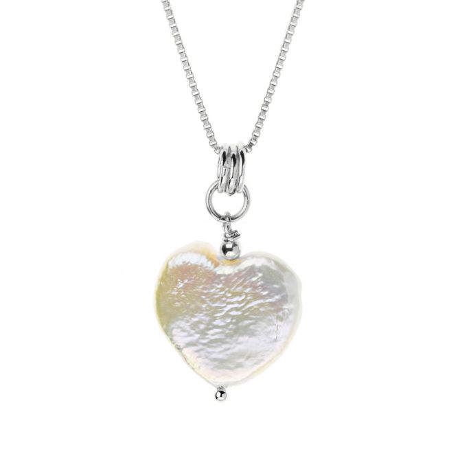 Heart of Pearl Necklace - Sterling Silver