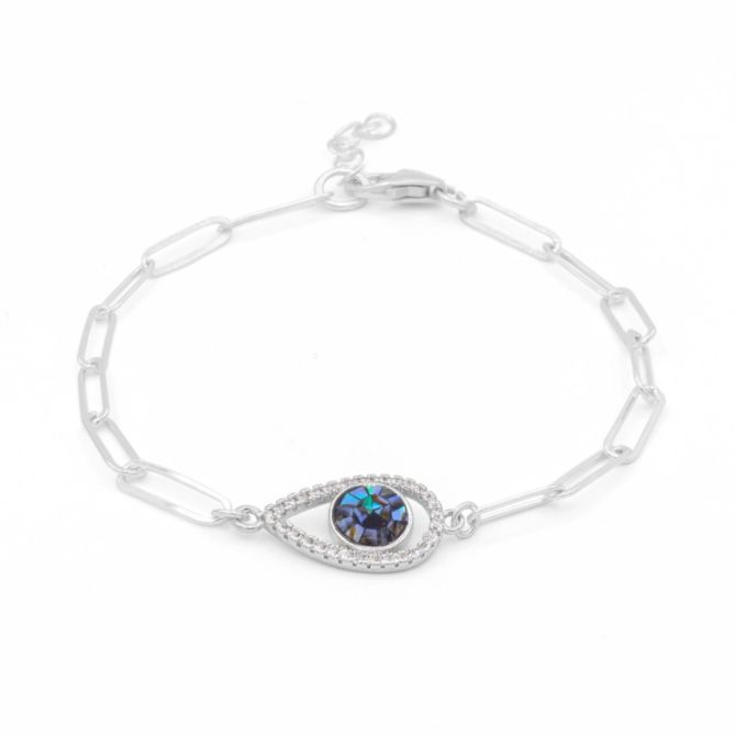 Paperclip Style Hypnos Evil Eye Bracelet