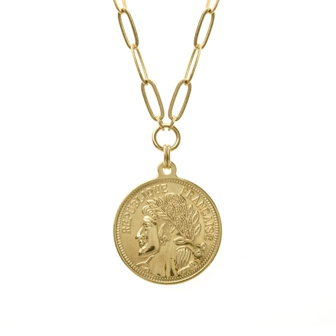 French Vintage Coin Necklace
