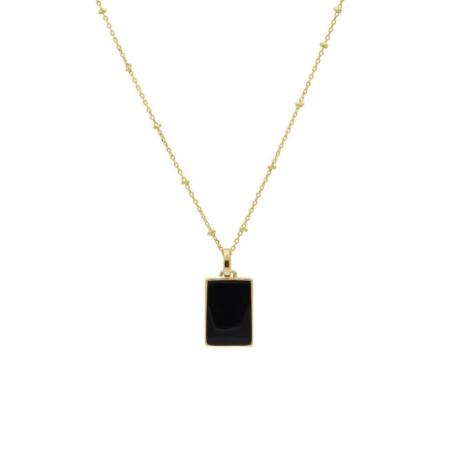 Ann Onyx Tag Necklace