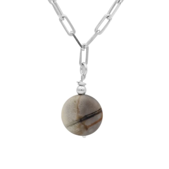 Jupiter Shine Picasso Jasper Necklace [Sterling Silver]