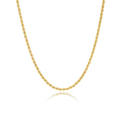 Rope Chain Necklace with Custom Nameplate [Gold Plated] - 2.5MM
