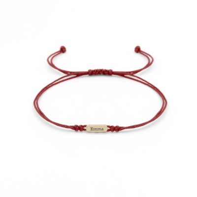 My Story Name Bracelet - Red [14 karat gold]