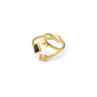 Maria Initial Ring with Nano Bible [18K Gold Vermeil]