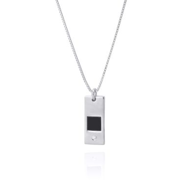 Eliana Nano Bible Necklace with Diamond [Sterling Silver]