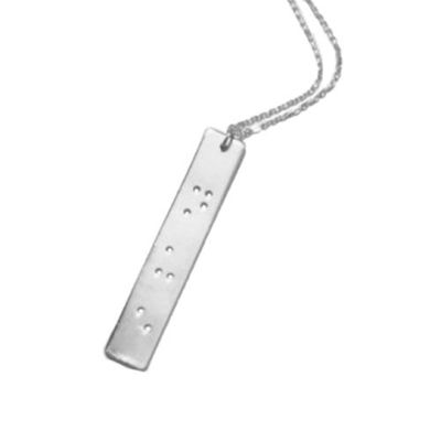The Rule of 3 Braille Necklace - Silver Plated