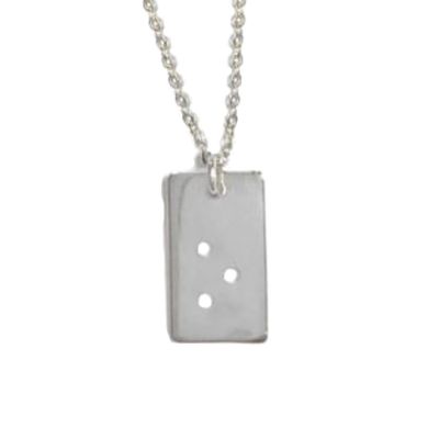 Classic Braille Initial Necklace - Sterling Silver