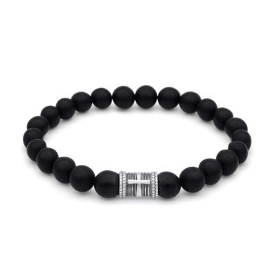 Black Onyx Cross Men Bracelet 