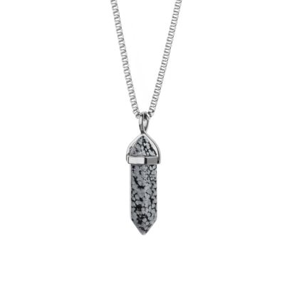 Lucky Aura [Snowflake Obsidian] Necklace