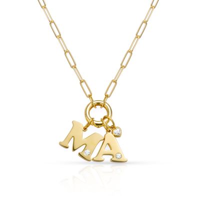 Cara Initial Diamond Necklace [18K Gold Plated]