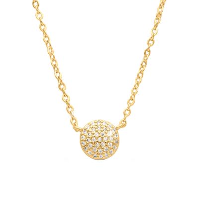 Pavé Circle Necklace With Crystals [Gold Plated]