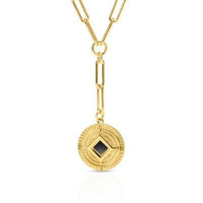 Personalized Compass Necklace with Nano Bible [18K Gold Plated]