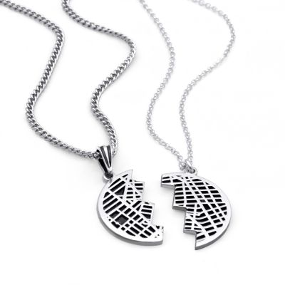 Shared Destiny Map Pendants [Sterling Silver]