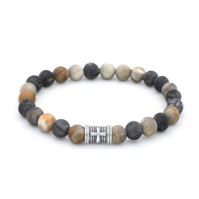Picasso Jasper Cross Men Bracelet 