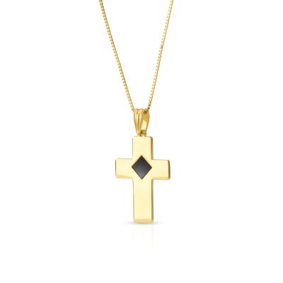 Cross Necklace with Nano Bible [18K Gold Vermeil]