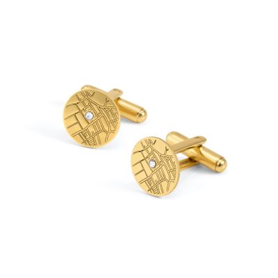 Navigator's Map Etched Cufflinks [18K Gold Vermeil]