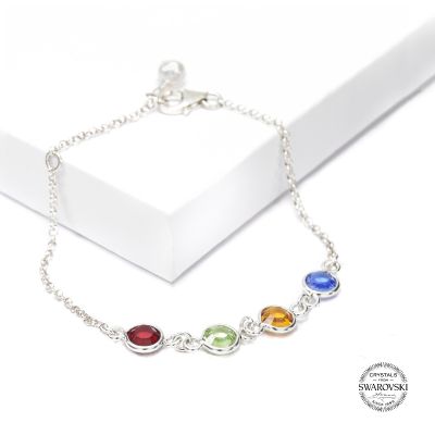 Shining Stars Birthstone Bracelet - Sterling Silver