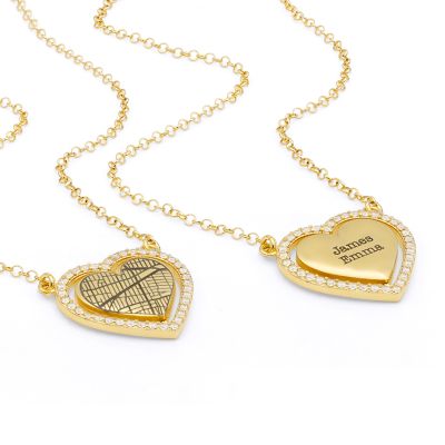 Dazzling Love Map Necklace [18K Gold Plated]