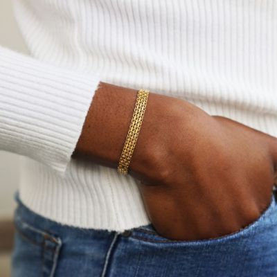 Herringbone Bracelet - 18K Gold Vermeil